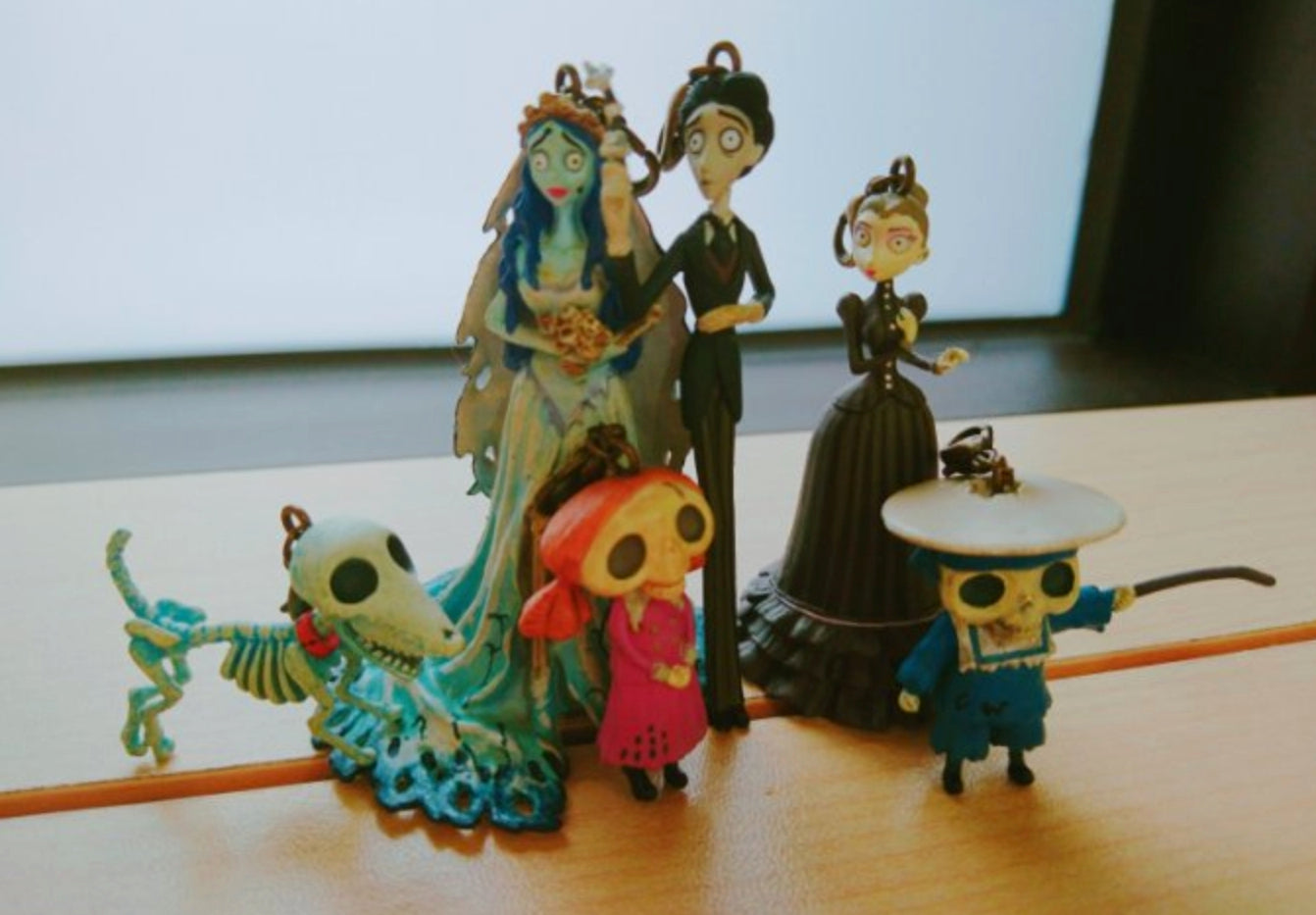 McFarlane Toys Tim Burton's Corpse Bride 6 Key Chain Trading Figure Set Used