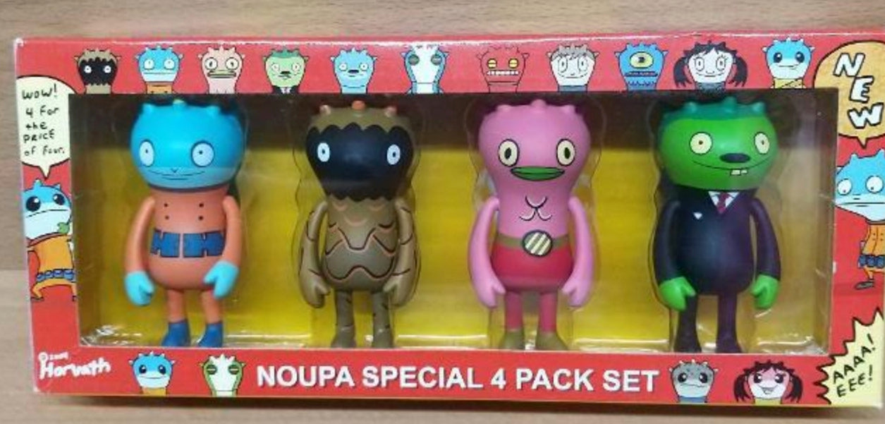 2004 David Horvath Flying Cat Noupa Special 4 Pack 3" Vinyl Figure Set Noupa Magma Pek Security Monkey