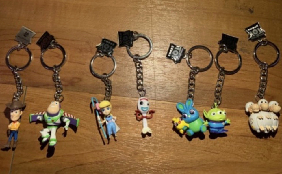 Disney Pixar Toy Story Family Mart Taiwan Limited Toy Story 4 7 Key Chain Holder Figure Set