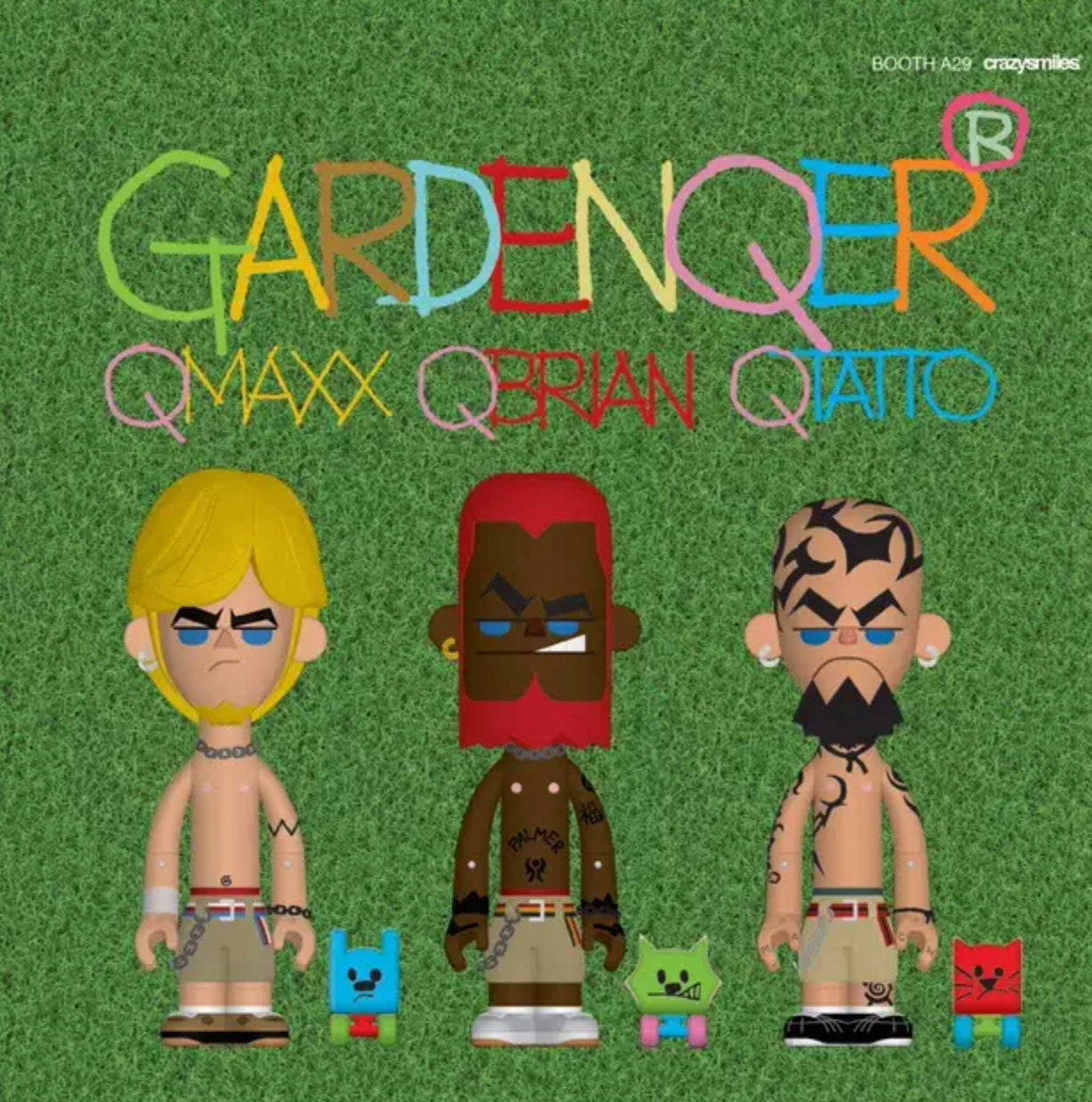 Crazysmiles Michael Lau Gardenqer QMaxx QBrian QTatto 3 6" Vinyl Figure Set