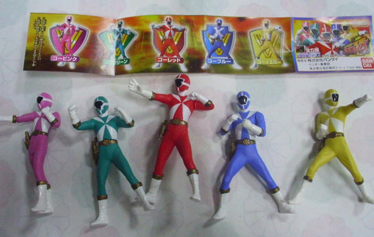 Bandai Power Rangers Gogo Five V Lightspeed Rescue Gashapon 5 Trading Figure Set Used