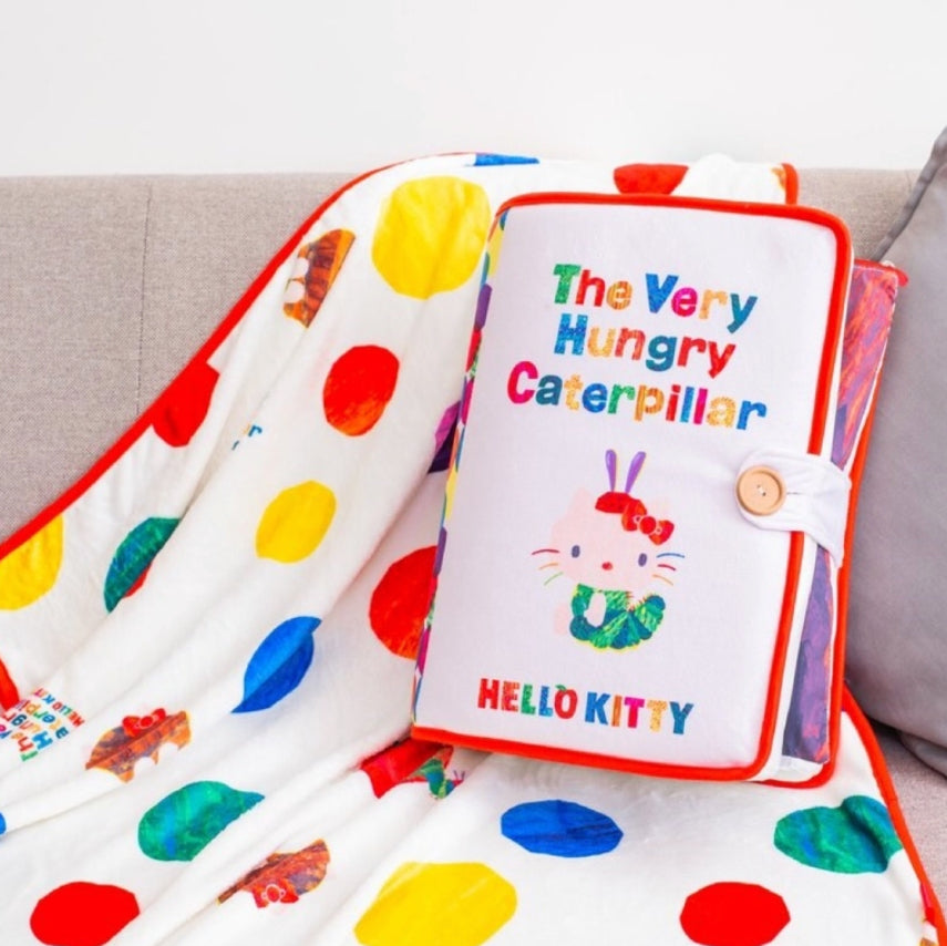 Sanrio Hello Kitty x The Very Hungry Caterpillar Taiwan Watsons Limited Book Style Plush Doll & Blanket