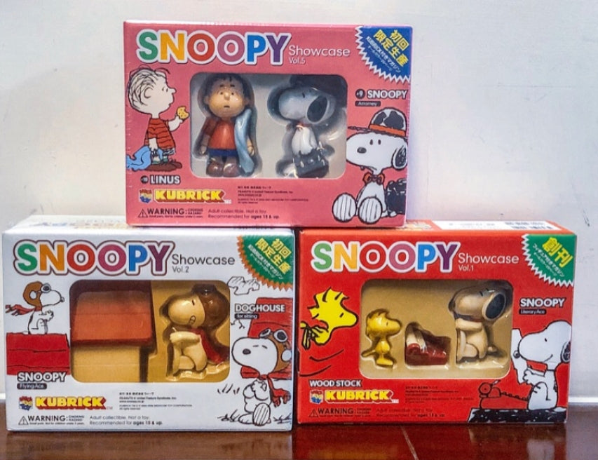 Medicom Toy Kubrick 100% Peanuts Snoopy & Woodstock Showcase Vol 1+2+3 Trading Figure