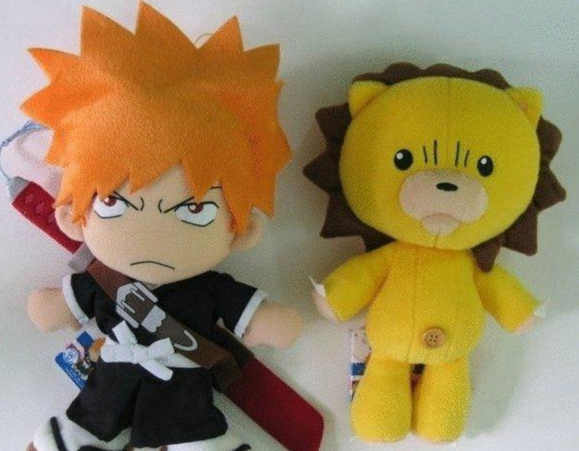 Banpresto 2005 Bleach DX Plush Doll  Kurosaki Ichigo & Kon 18" Collection Figure Set