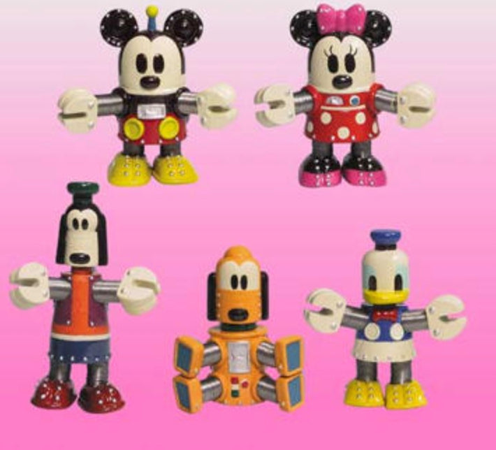 Yujin Gashapon Disney Robo-D Type Zero 5 Mascot Strap Figure Set