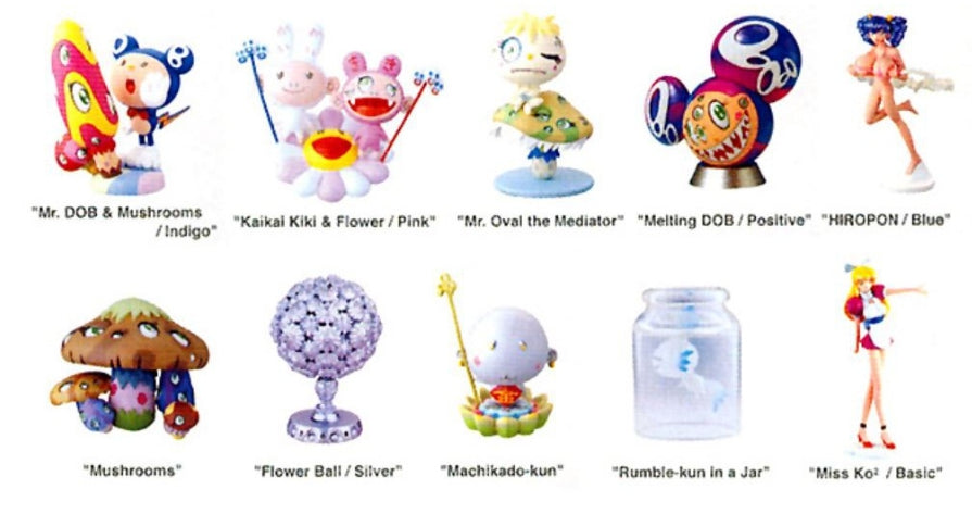 Kaiyodo Takara 2003 Takashi Murakami Super Flat Museum 10 Mini Figure Set