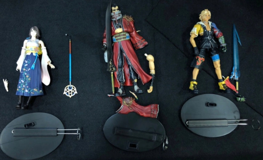 Square Enix Final Fantasy X 10 Play Arts No 1 Tidus No 2 Yuna No 3 Auron 3 Action Figure Set Used