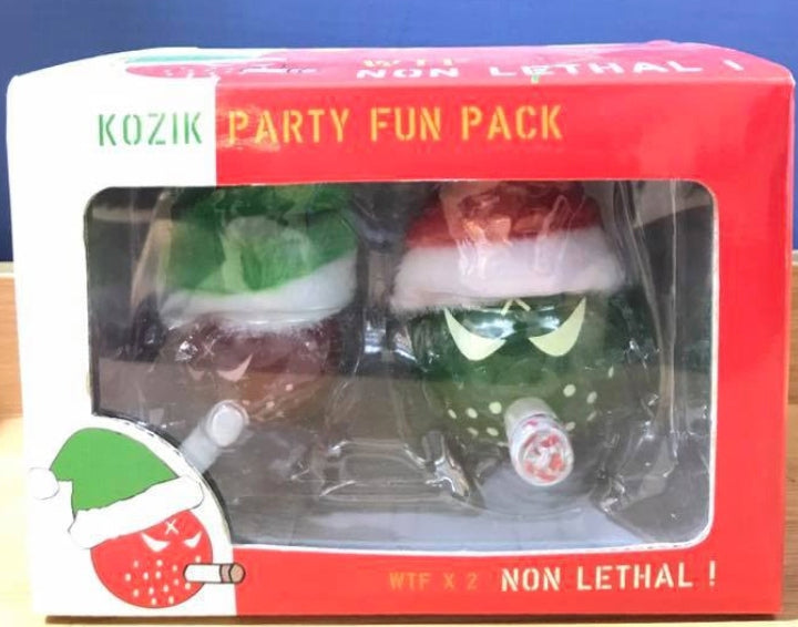 Toy2R Frank Kozik Kozik Mini Bomb X'mas Party Fun Twin Pack Red & Green ver 2" Vinyl Figure Set