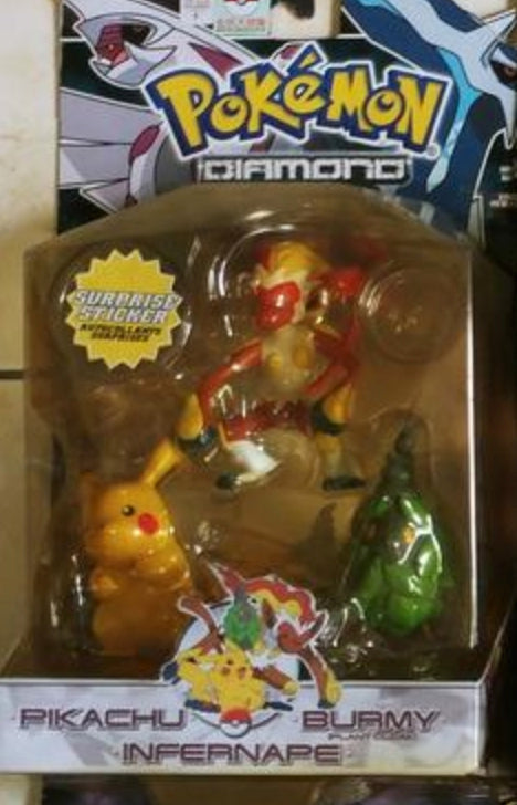 Jakks Pacific 2007 Pokemon Pocket Monster Diamond And Pearl Pikachu Burmy Infernape Trading Collection Figure