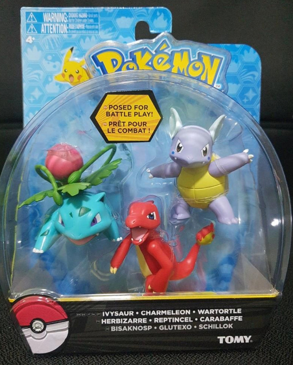 Tomy Pokemon Pocket Monster Ivysaur Charmeleon Wartortle 3 Mini Pack Figure Set