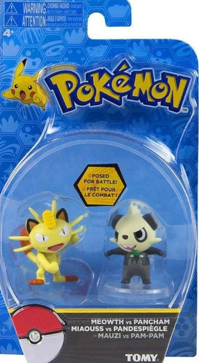 Tomy Pokemon Pocket Monster Battle Collection Meowth vs Pancham Trading Figure