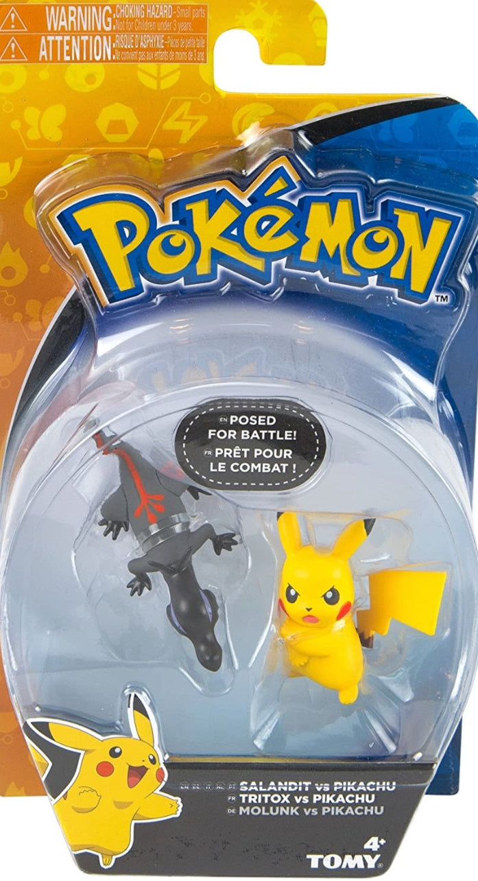 Tomy Pokemon Pocket Monster Battle Collection Salandit vs Pikachu Trading Figure