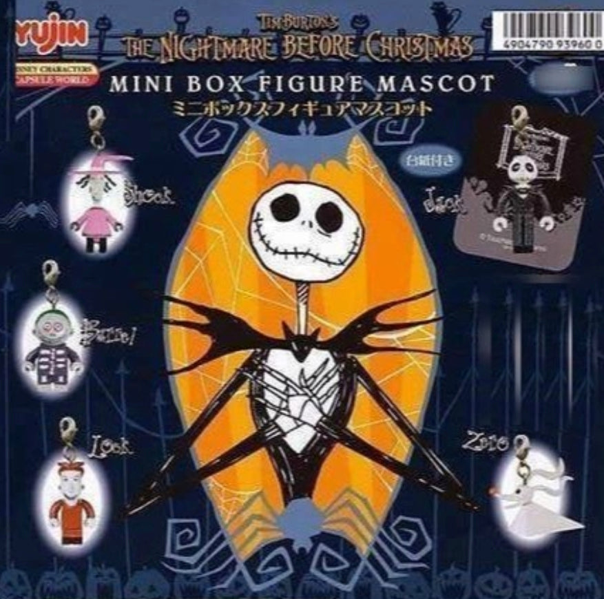 Yujin Disney The Nightmare Before Christmas Gashapon 5 Mini Box Mascot Strap Figure Set