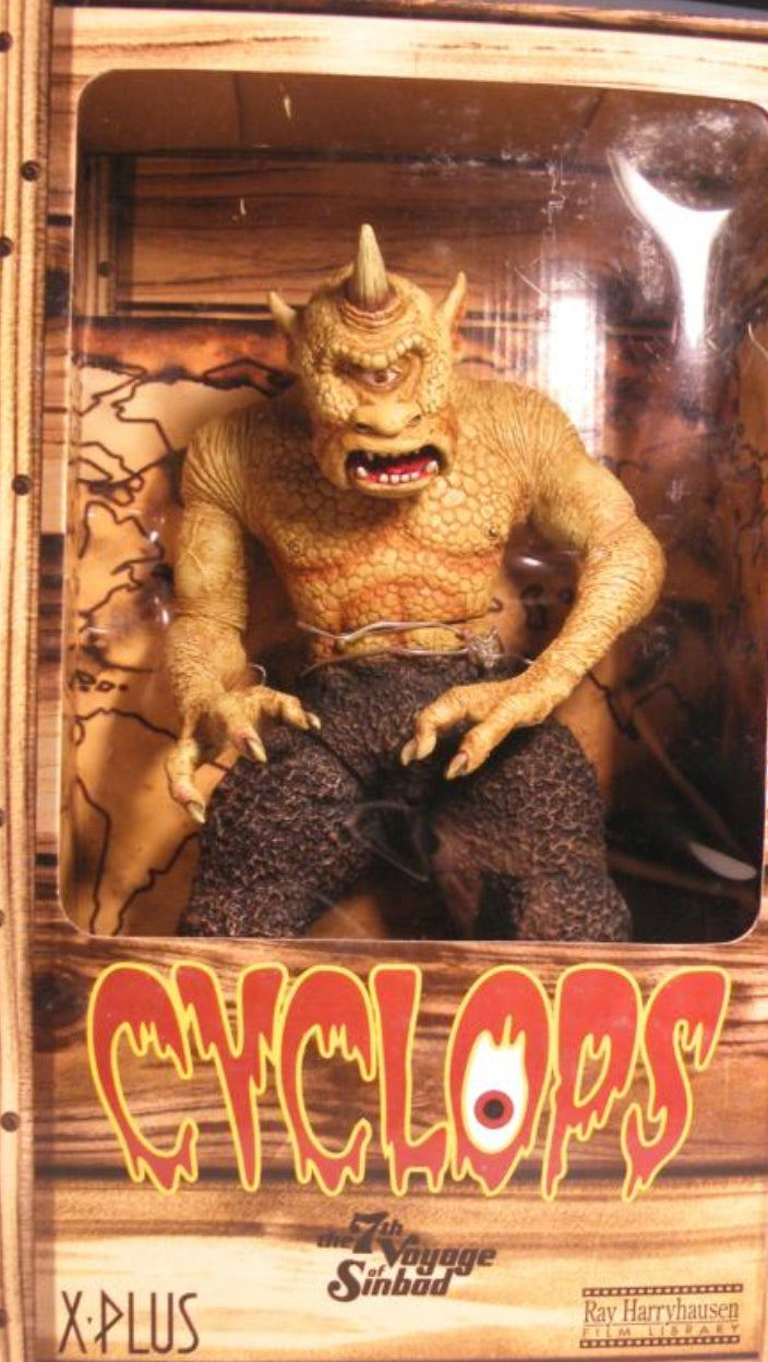 X-Plus Columbia Film Library Ray Harryhausen The 7th Voyage of Sinbad Cyclops 10" Soft Vinyl Trading Figure