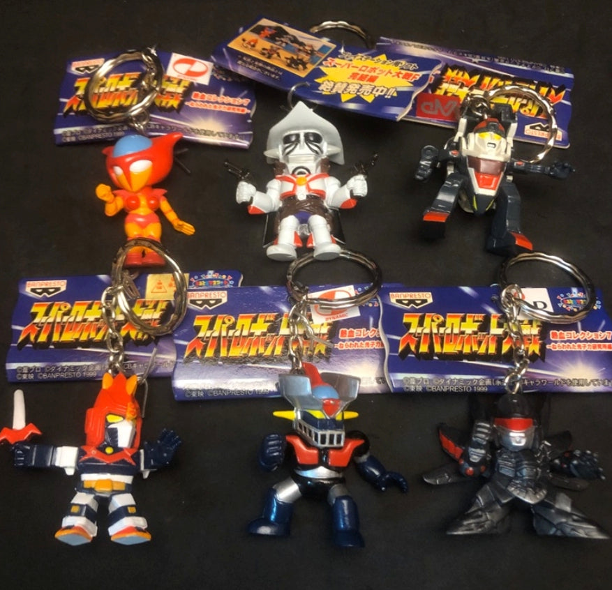 Banpresto Super Robot Wars SRW Collection Part 7 6 Key Chain Holder Figure Set