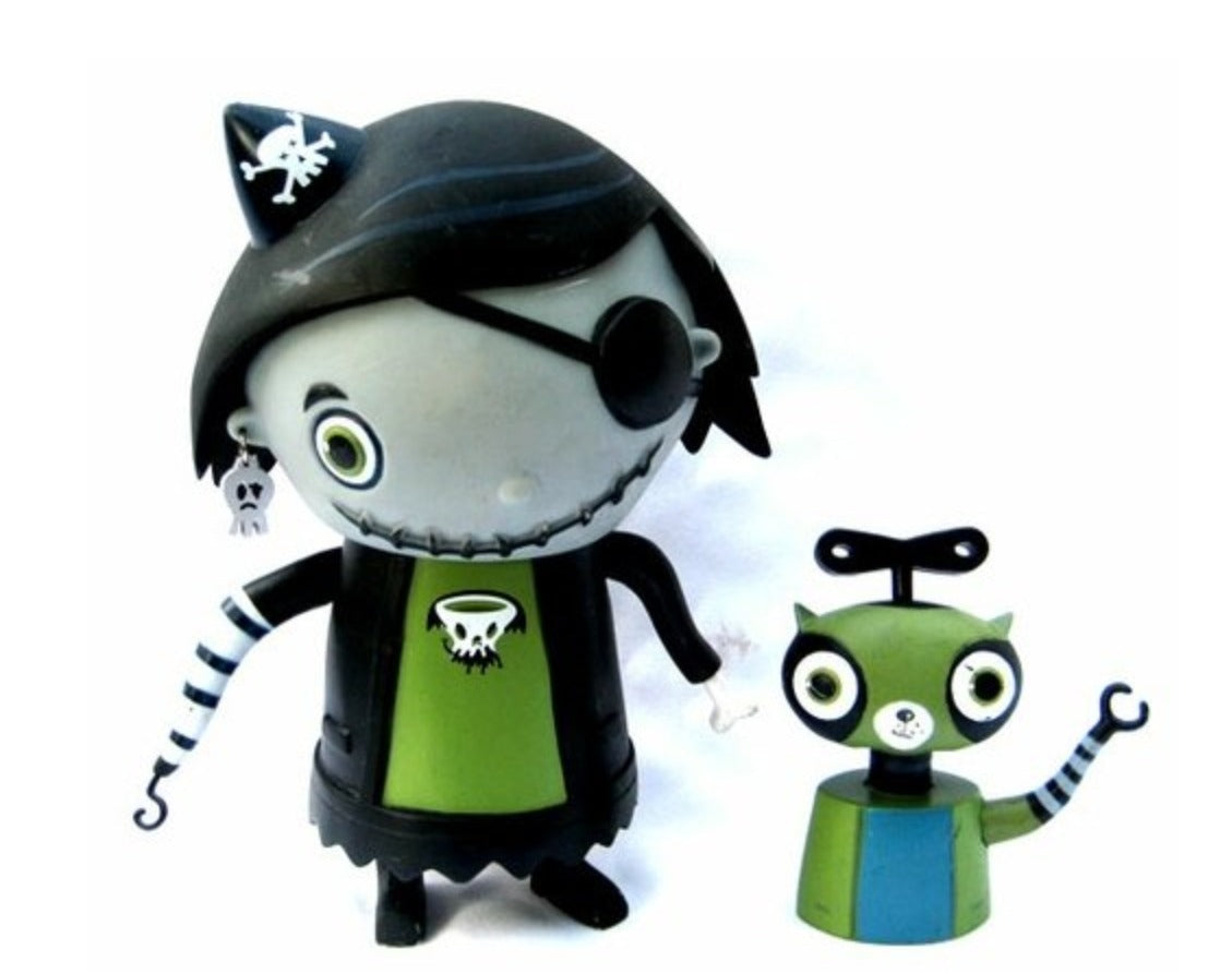 Flying Cat 2003 Nathan Jurevicius Scarygirl Green Special 6" Vinyl Figure Set