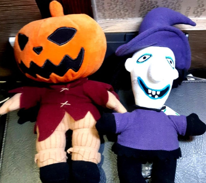 Sega 2002 Disney Nightmare Before Christmas 2 12" Plush Doll Figure Set