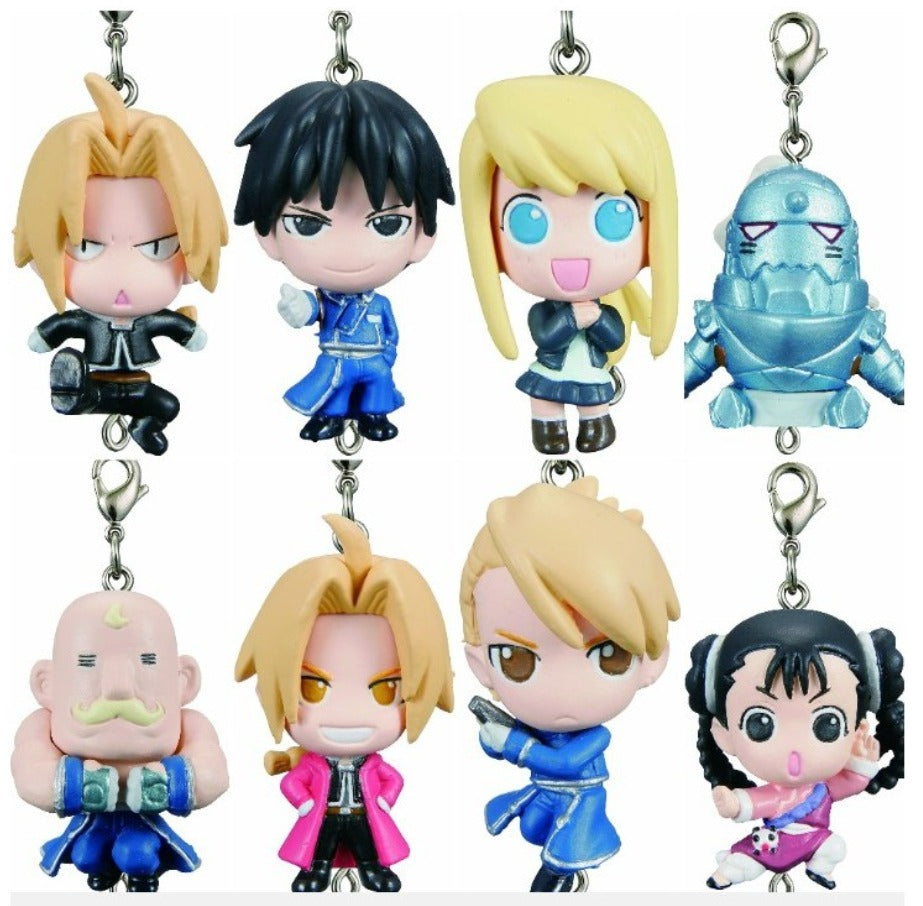 Bandai 2009 Fullmetal Alchemist 8 Swing Mascot Strap Trading Figure Set