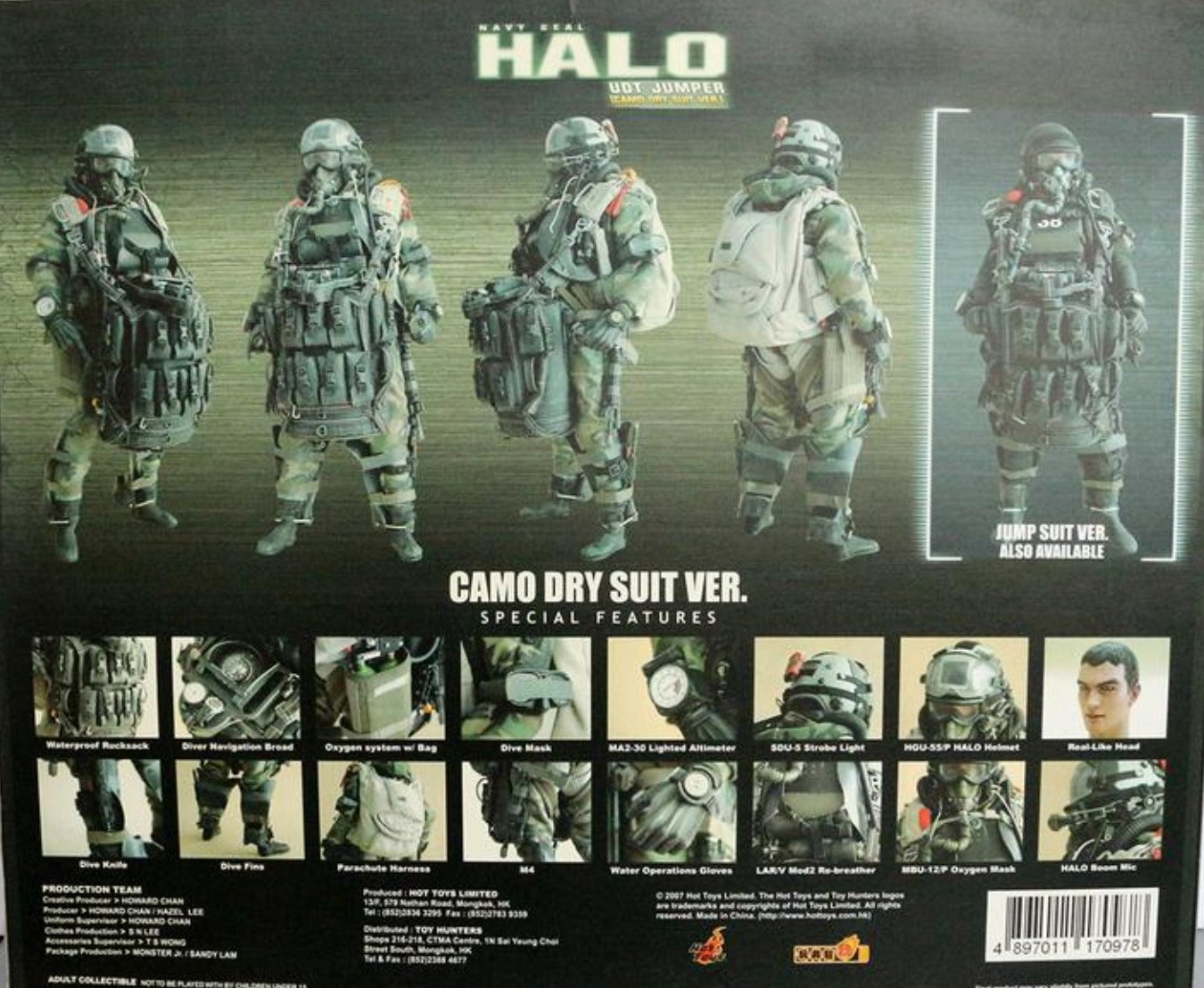 Hot Toys 1/6 12" Navy Seal Halo UDT Jumper Camo Dry Suit ver Action Figure