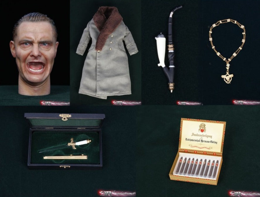 3 Reich 12" 1/6 GM619 WWII German Head Of The Luftwaffe Hermann Goring Decoration Figure Set