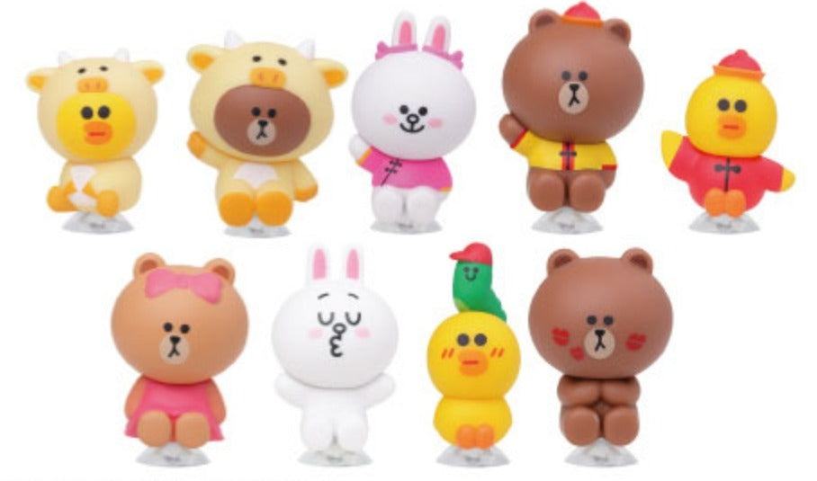Taiwan Family Mart Limited Line Brown & Friends 1" Mini Sucker Figure Set