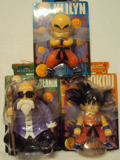 Banpresto Dragon Ball Collection DX Son Goku Master Roshi Klilyn 3 Soft Vinyl Figure Set