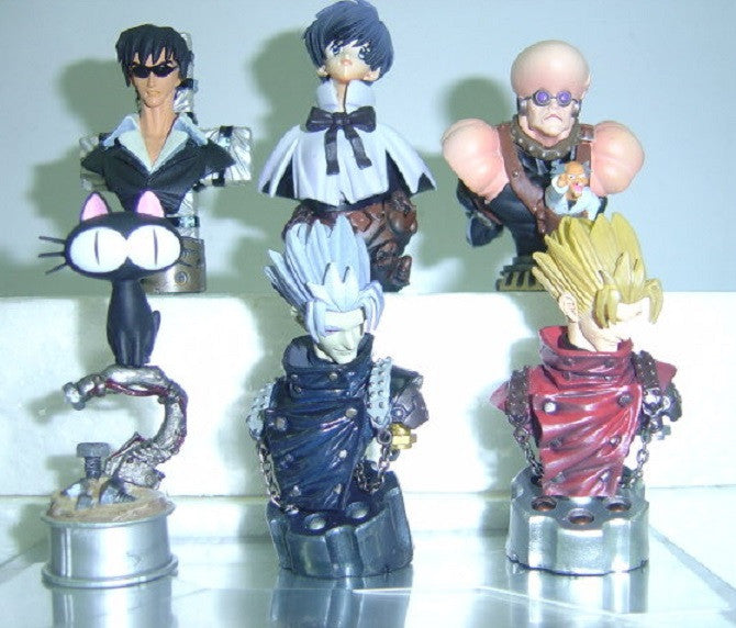 Kaiyodo K&M Trigun Gashapon Bust Up Model Series 1 5+1 Secret 6 Trading Collection Mini Figure Set - Lavits Figure