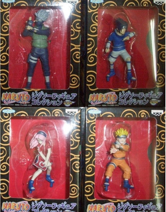Bandai 2003 Naruto Shippuden Jigsaw Collection 4 Trading Figure Set - Lavits Figure