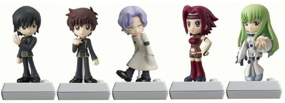 Bandai Code Geass Lelouch Of The Rebellion Chibi Voice Doll Vol 1 5 Mini Trading Figure Set - Lavits Figure