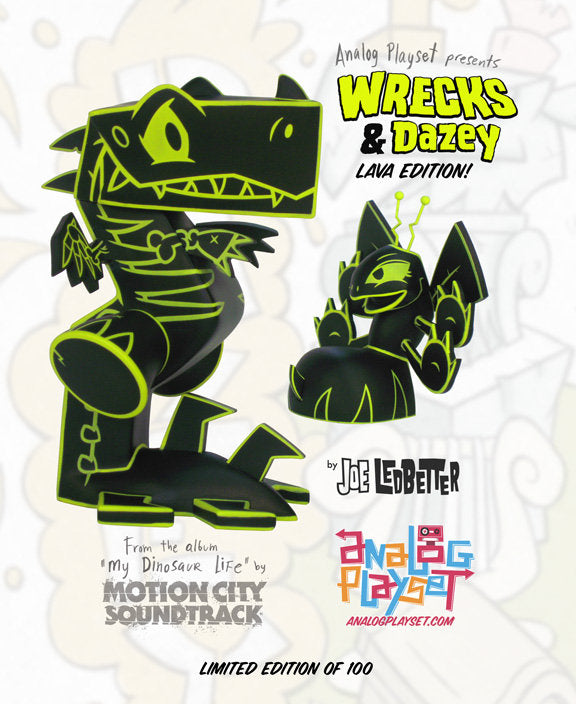 Analog Playset 2011 Joe Ledbetter Wrecks & Dazey Lava Ver 7" Vinyl Figure
