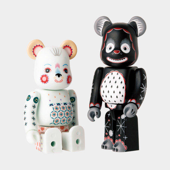 Medicom Toy Be@rbrick 100% Klaus Haapaniemi Isetan Limited Snowing Bear &  Polar Bear 2 Figure Set