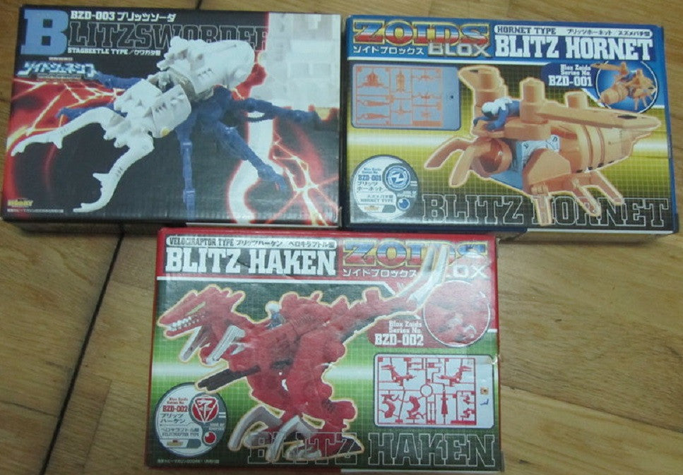 Tomy Zoids 1/72 Blox BZD 001 002 003 Blitz Hornet Haken Sworder 3 Model Kit Figure Set - Lavits Figure