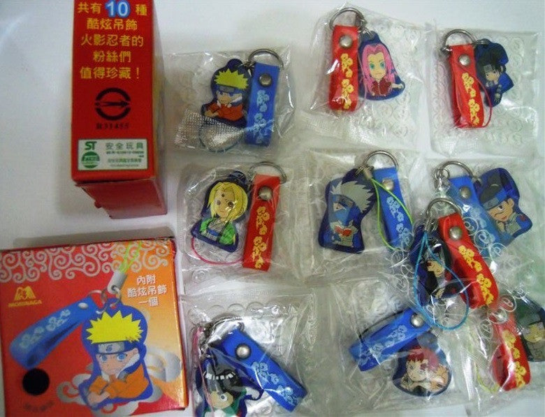 Morinaga Naruto Shippuden 10 Mini Trading Mascot Phone Strap Figure Set - Lavits Figure
