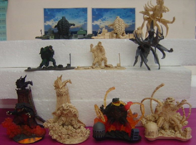Megahouse Godzilla Gamera Art Works Collection Featuring Yuji Kaida 8 Trading Figure Set - Lavits Figure