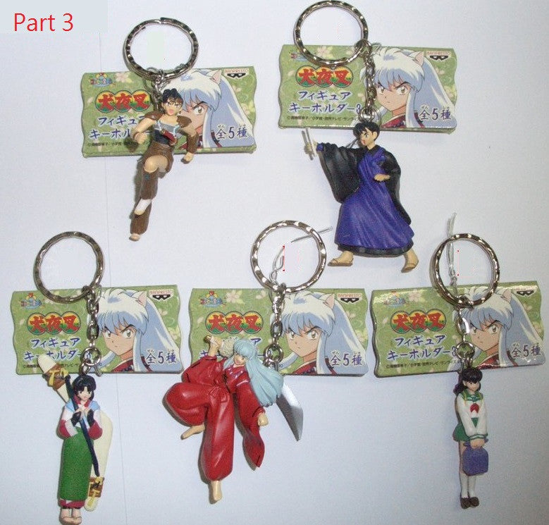 Banpresto 2000 Inu Yasha Key Ring Chain Part 3 5 Swing Trading Figure Set - Lavits Figure