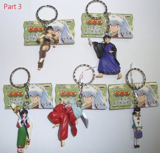 Banpresto 2000 Inu Yasha Key Ring Chain Part 3 5 Swing Trading Figure Set - Lavits Figure

