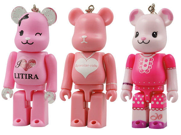 Medicom Toy 2008 Be@rbrick 100% Litira Apuweiser Riche Joias Isetan Limited Snowing 3 Figure Set