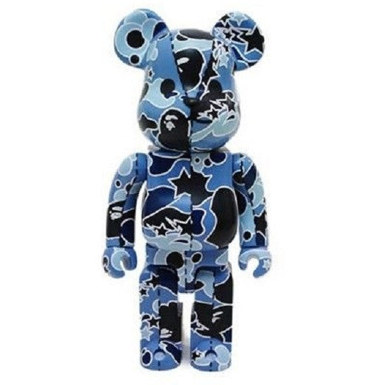 Medicom Toys 2008 Bape A Bathing Ape Be@rbrick 400% Sta BL Camo Blue Action Figure - Lavits Figure