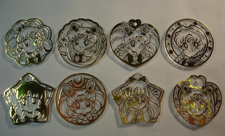 Bandai 1995 Pretty Soldier Sailor Moon Gashapon Golden Silver 16 Mini Tag Set - Lavits Figure
- 1