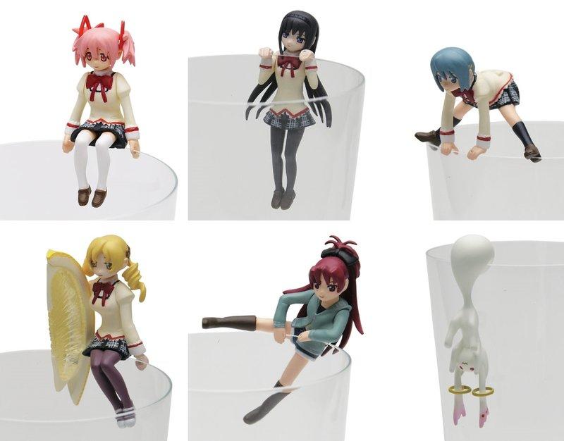Kitan Club Puella Magi Maho Shojo Madoka Magica Gashapon Cup Edge 6 Collection Figure Set