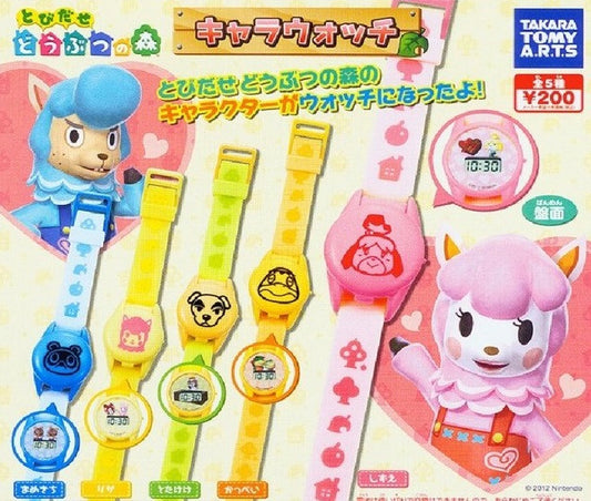 Takara Tomy Animal Crossing New Leaf Gashapon Digital Watch 5 Collection Figure Set - Lavits Figure