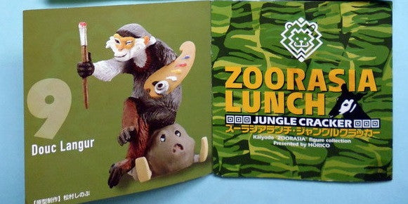 Kaiyodo Zoorasia Lunch Jungle Cracker No 9 Douc Langur Bottle Cap Figure - Lavits Figure