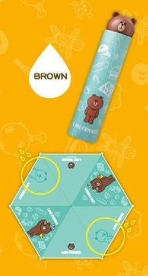 App Line Friends Character Brown Bear Water Color Changed Umbrella - Lavits Figure