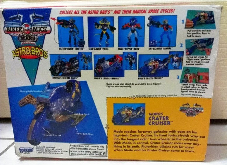 Galoob Biker Mice From Mars Astro Bros Modo's Crater Cruiser Bike Figure Broken - Lavits Figure
- 2