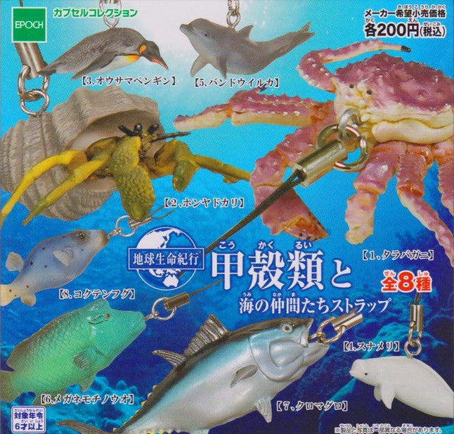 Epoch Earth Life Journey Gashapon Crustacean Friends Strap Of The Sea 8 Trading Figure Set - Lavits Figure