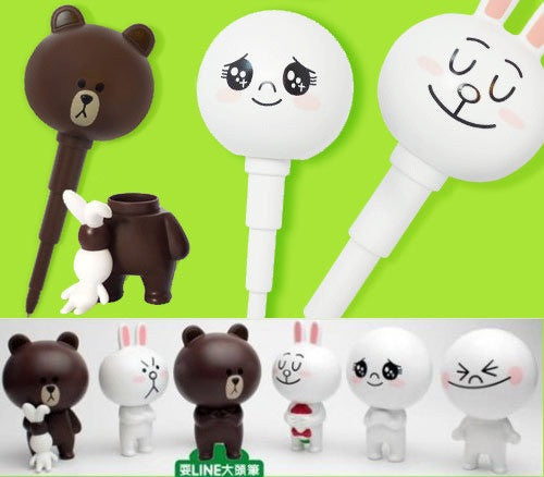 App Line Friends Character Brown Cony Moon Big Head 6 Figure Pen Set - Lavits Figure
- 2