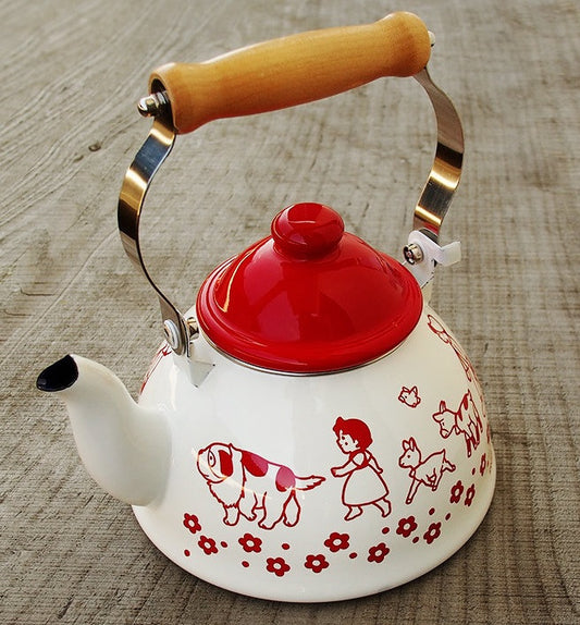 Japan Shochiku Zuiyo Heidi Girl of Alps Enamel Porcelain Teapot - Lavits Figure