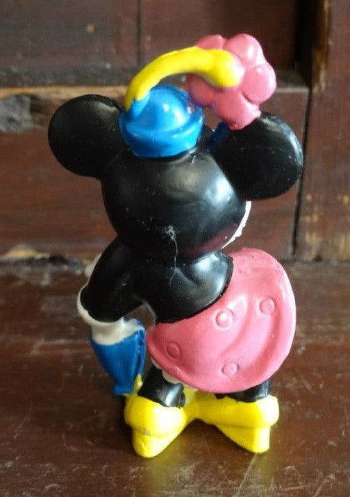 Disney 1986 Bully Land Mickey Minnie Mouse 2" Mini Figure Hand Painted - Lavits Figure
- 2