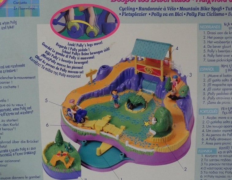 Mattel 1998 Polly Pocket 21943 Park Cycling Action Figure Play Set - Lavits Figure
- 2
