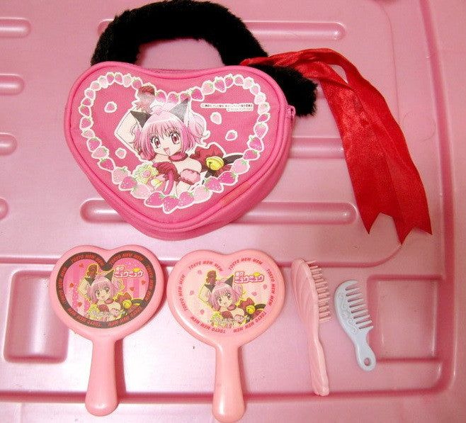 Takara 2002 Tokyo Mew Mew Mini Pink Bag Plastic Mirror & Comb Set - Lavits Figure
- 1